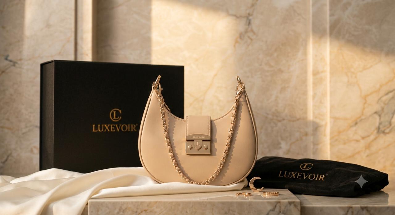 LUXEVOIR ELARA — Crescent Shoulder Bag